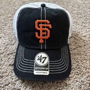 San Francisco Giants '47 Brand Black Trawler Clean Up Adjustable Trucker Dad Hat